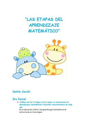 las etapas del aprendizaje matemático 