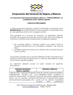 Convocatoria Revisor Fiscal