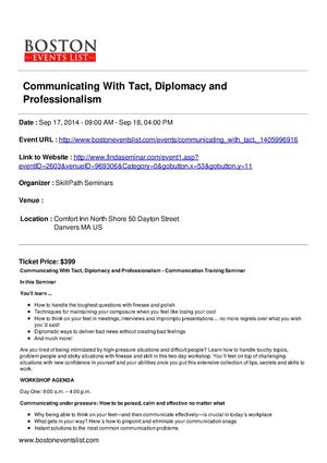 Communicating With Tact, Diplomacy and Professionalism
