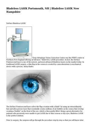 Bladeless LASIK Portsmouth, NH | Bladefree LASIK New Hampshire