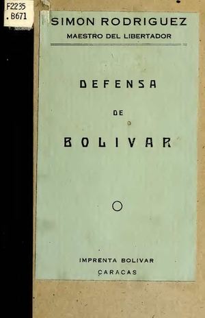 En Defensa de Bolívar y sus Compañeros de Armas