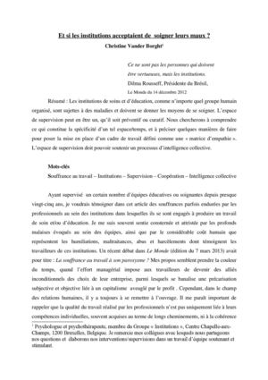 Et si les institutions soignaient leurs maux?