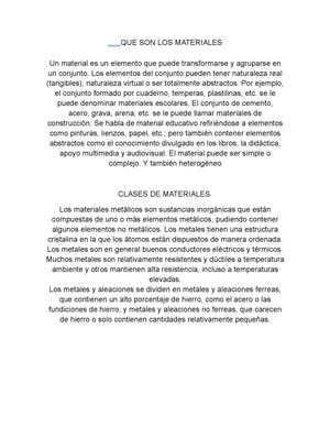 Los materiales 