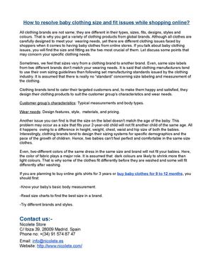 How to resolve baby clothing size and fit issues while shopping online?