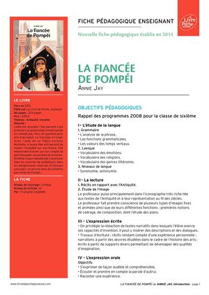 La fiancée de Pompéi - ressource pédagogique
