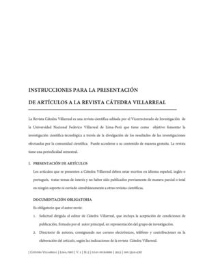 Instrucciones para publicar en la revista Cátedra Villarreal