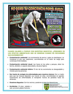 CAMPAÑA PEDAGOGICA AMBIENTAL NO DEJES TU CONCIENCIA POR EL SUELO.