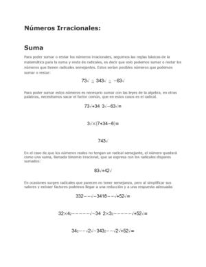 Ejemplos de números irracionales