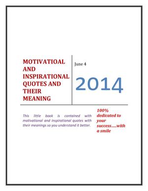 MOTIVATIONAL AND INSPIRATIONAL QUOTES AND THEIR MEANINGS