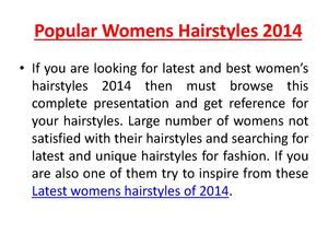 Latest Womens Hairstyles of 2014