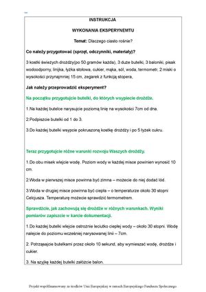 Drożdże - projekt edukacyjny