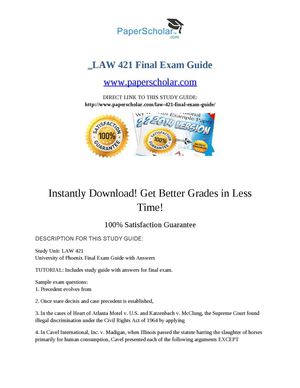 LAW 421 Final Exam Guide