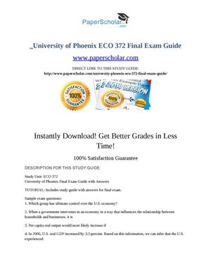 Calaméo - University of Phoenix ECO 372 Final Exam Guide
