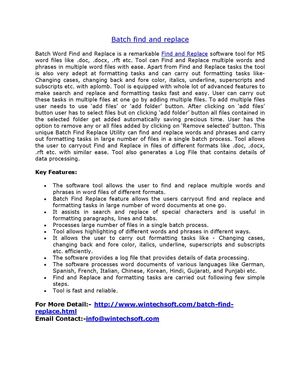 Calaméo - Batch find and replace