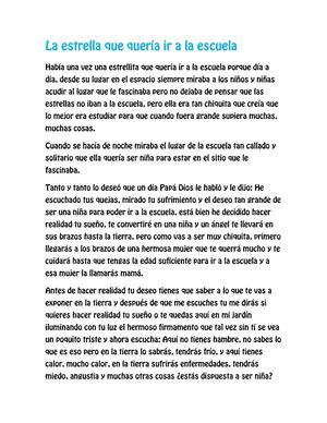la estrella que queria ir a la escuela