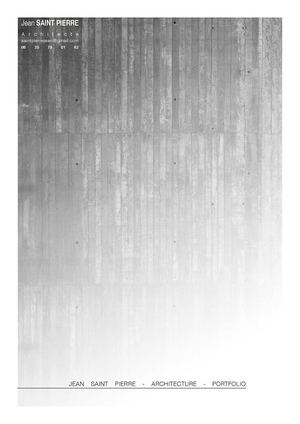 Jean SAINT PIERRE - Architecture - Portfolio