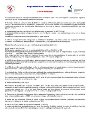 REGULAMENTO DE TORNEIO DE FUTSAL PRINCIPAL 