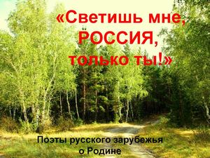 Поэты русского зарубежья о России