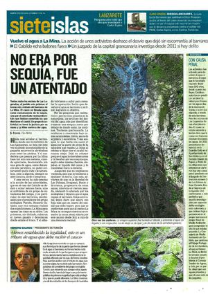 El agua del barranco de La Mina