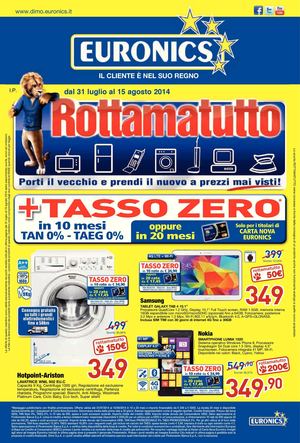 Volantino Euronics Dimo dal 31 luglio al 15 agosto 2014