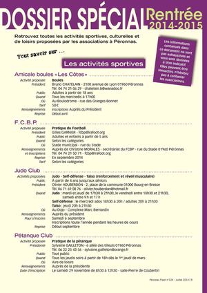 Dossier spécial Rentrée 2014-2015 Péronnas