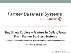 Buy Sharp Copiers – Printers in Dallas, Texas from Farmer Business Systems