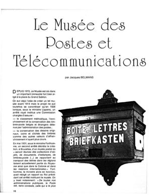 Musée de la poste Bruxelles par Jacques BELMANS