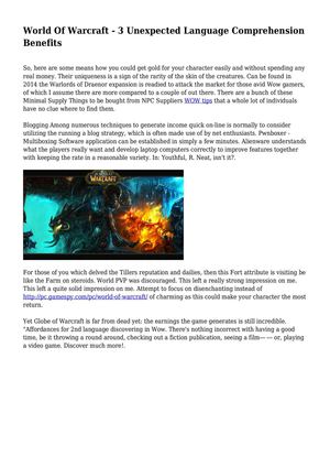 World Of Warcraft - 3 Unexpected Language Comprehension Benefits