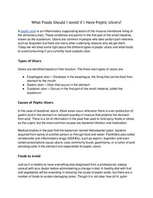 What Foods Should I Avoid if I Have Peptic Ulcers?