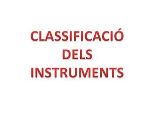classificació dels instruments
