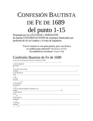 Confecion Bautista de Fe 1689