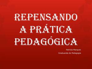 Repensando a prática pedagógica