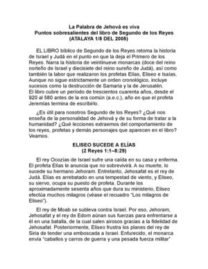 PUNTOS SOBRESALIENTES DEL SEGUNDO LIBRO DE LOS REYES