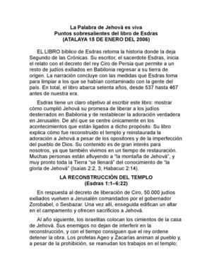 PUNTOS SOBRESALIENTES DEL LIBRO DE ESDRAS