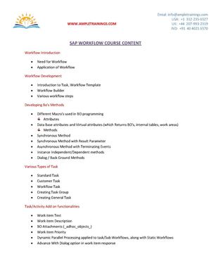 SAP Workflow Online Course|SAP Workflow Online Training at Ample Trainings