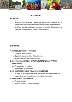 actividad ecoturismo