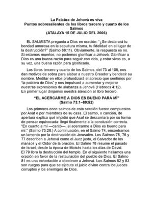 PUNTOS SOBRESALIENTES DE LOS LIBROS TERCERO Y CUARTO DE LOS SALMOS