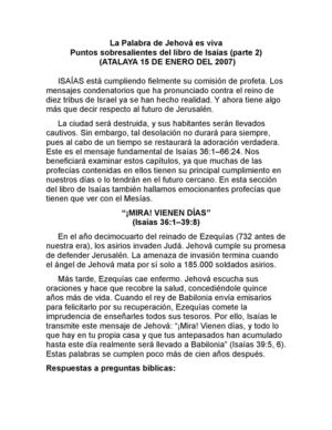 PUNTOS SOBRESALIENTES DEL LIBRO DE ISAIAS (PARTE2)