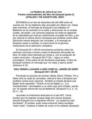 PUNTOS SOBRESALIENTES DEL LIBRO DE EZEQUIEL (PARTE2)