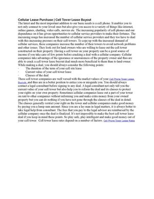 Cellular Lease Purchase Cell Tower Lease Buyout