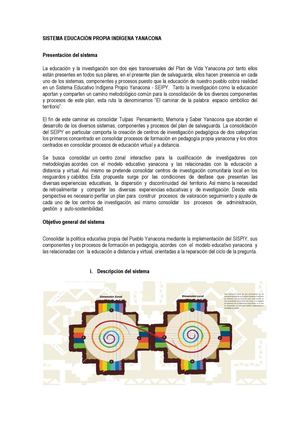 SISTEMA EDUCACIÓN PROPIA INDÍGENA YANACONA