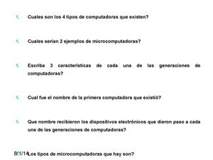 Preguntas Generación Computadoras 