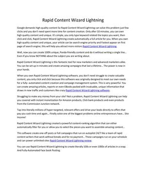 Rapid Content Wizard Lightning