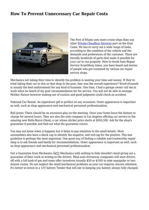 Calameo How To Prevent Unnecessary Car Repair Costs