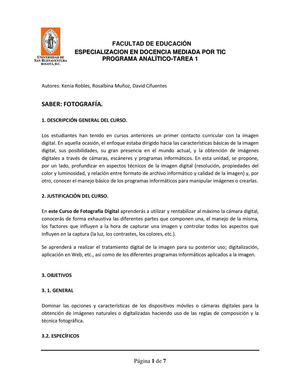 Programa analitico FOTOGRAFIA