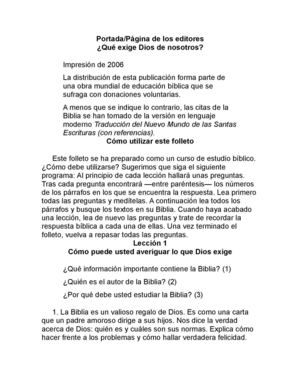 QUE EXIGE DIOS DE NOSOTROS