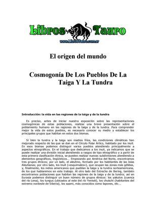 El Origen Del Mundo 6 _ Cosmogonia de la Taiga y la Tundra - Anónimo