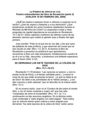 PUNTOS SOBRESALIENTES DEL LIBRO DE REVELACION O APOCALIPSIS (PARTE 2)
