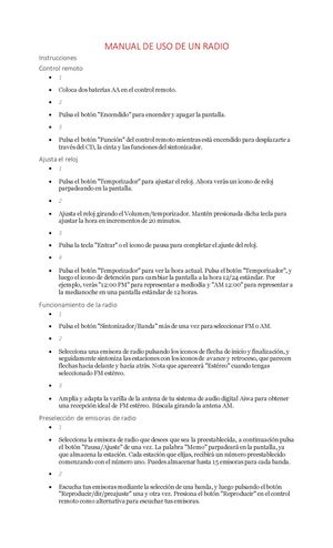 Manual de Funcionamiento De Un Radio