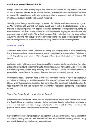 What Took Place Concerning the Death of Timothy Hayes?